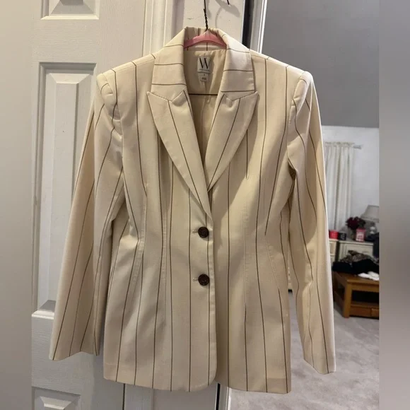 Worthington Cream Pinstripe Blazer - Picture 1 of 2